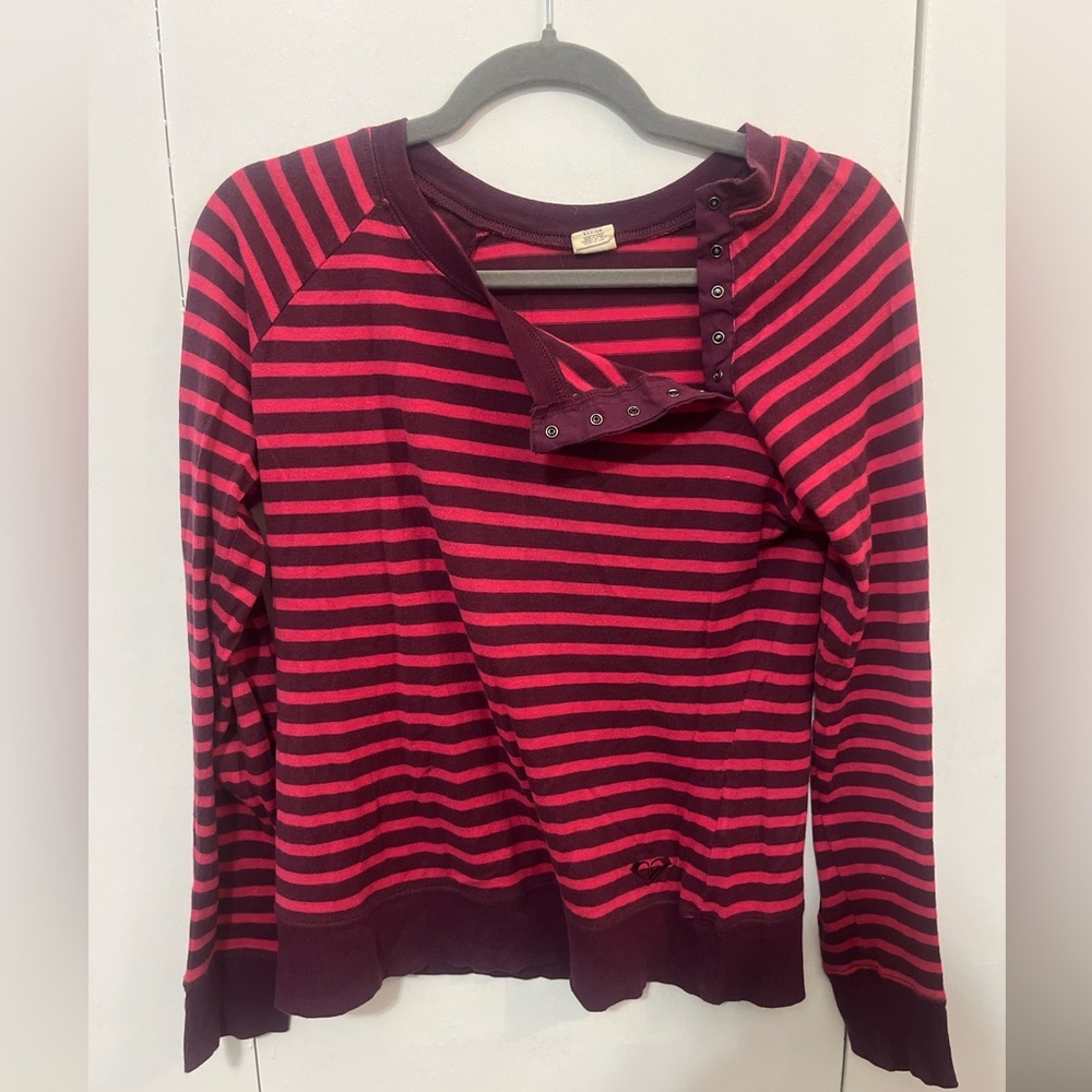 Roxy Womens/ Juniors Medium Sweater/ long sleeve top Stripe Knit Long Sleeve​ - Picture 2 of 3